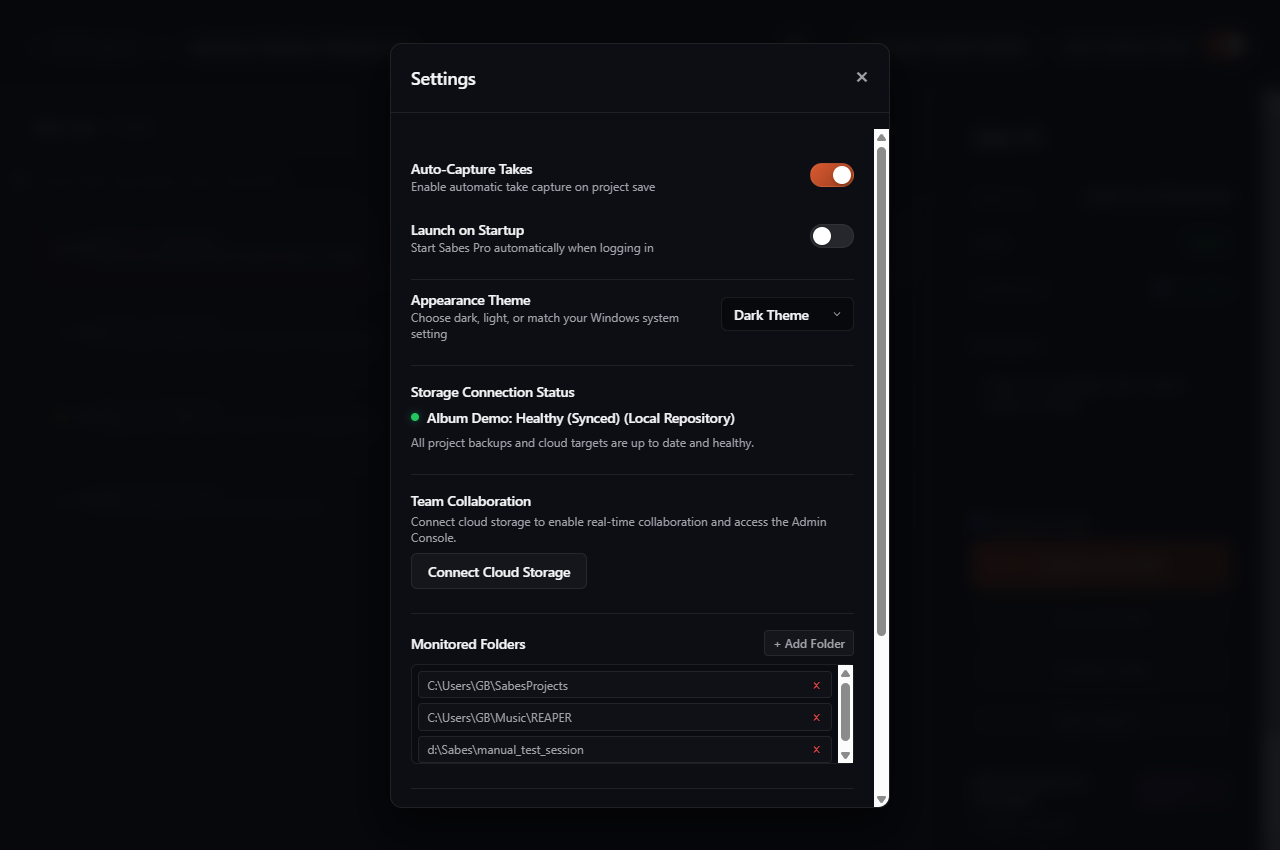 Sabes Pro Workspace Selection Screen